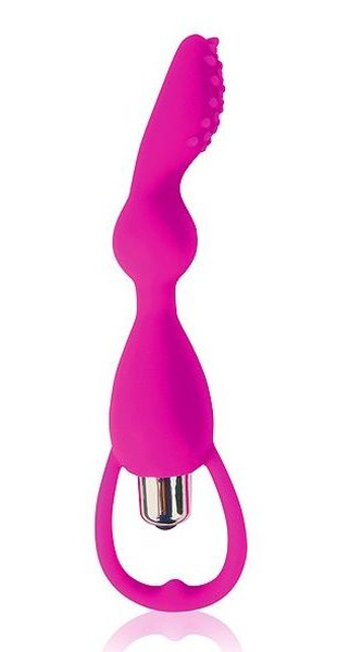 Ružičasti fantazijski vibrator sa ograničavajućim prstenom .