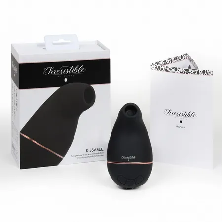 Irresistible Kissable vakuumski talasni stimulator, crn