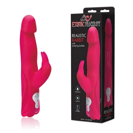 Ružičasti silikonski vibrator Jumping Bullets sa motorima .