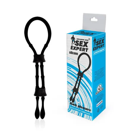 Crni silikonski prsten za erekciju-laso sa dve težine