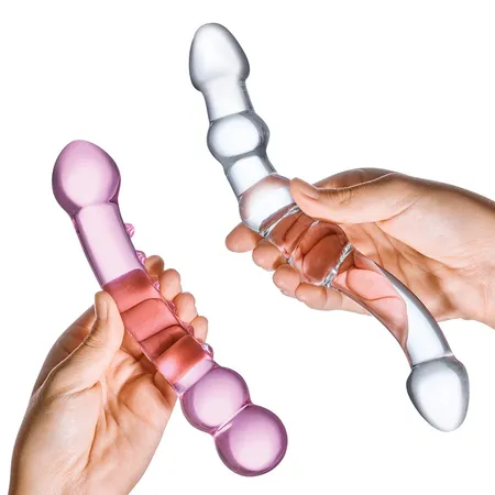 Set od 2 staklene dvoglave dildo