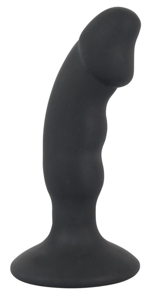 Crna realistična analna vibrovtulka 14 cm.