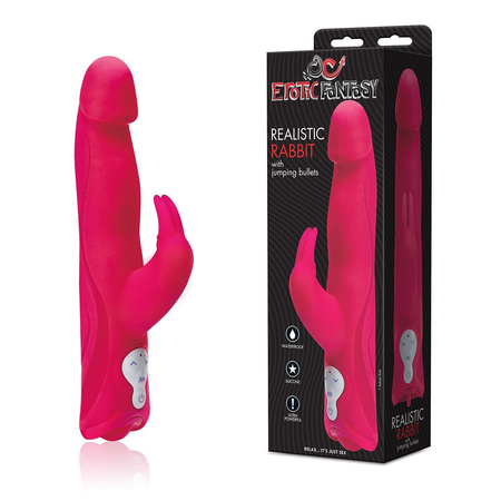 Ružičasti silikonski vibrator Jumping Bullets sa motorima .