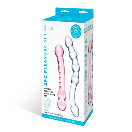 Set od 2 staklene dvoglave dildo