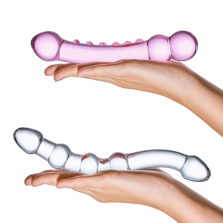 Set od 2 staklene dvoglave dildo