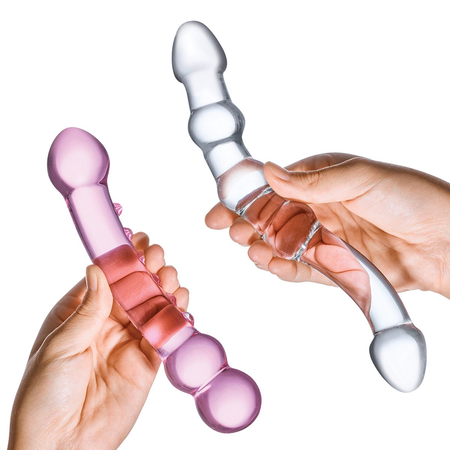 Set od 2 staklene dvoglave dildo