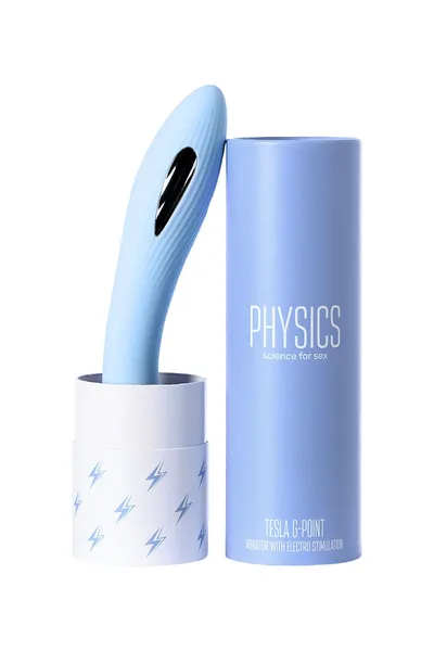 Tesla G-Point Phisics elektrostimulacioni Vibrator, silikon, cijan, 21 cm