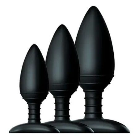 Set od 3 crne analne čaure Nekus Butt Plug trio set