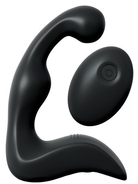 Crni vibracioni masažer prostate sa kontrolnim P-Spot Pro daljinskim upravljačem