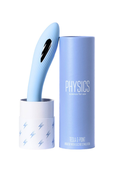 Tesla G-Point Phisics elektrostimulacioni Vibrator, silikon, cijan, 21 cm