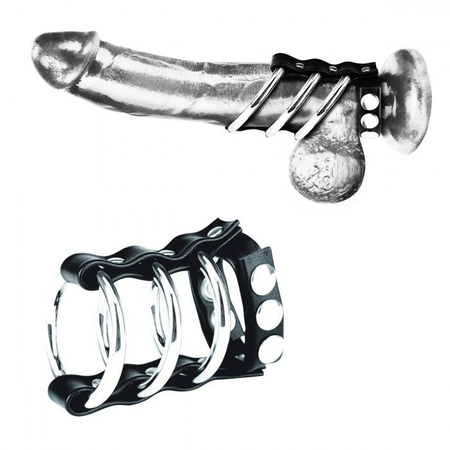 Trostruki metalni prsten za penis sa podesivom trakom
