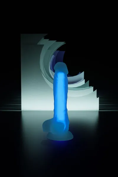 Dildo, sjaj u mraku, Beiond bi Toifa, Bruce Glov, silikon, providan, 22 cm