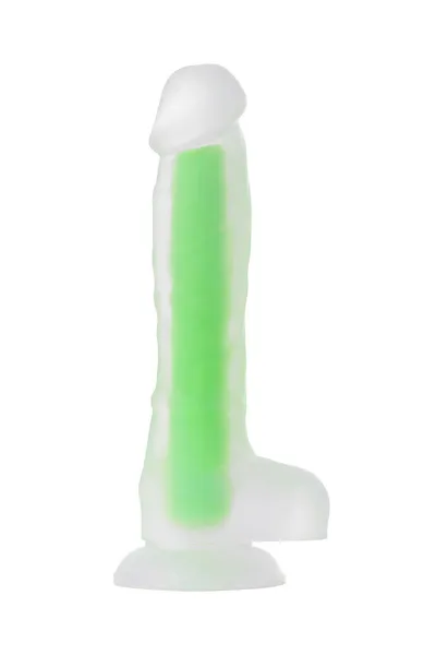Dildo, sjaj u mraku, Beiond bi Toifa, Vade Glov, silikon, providan, 20 cm