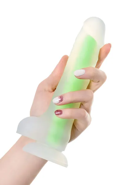 Dildo, sjaj u mraku, Beiond bi Toifa, Vade Glov, silikon, providan, 20 cm