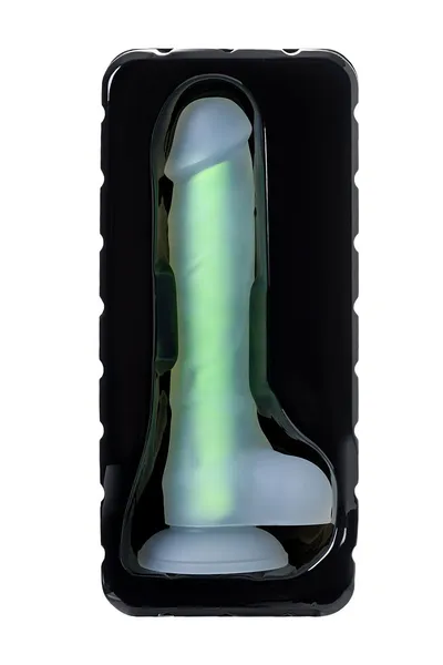 Dildo, sjaj u mraku, Beiond bi Toifa, Vade Glov, silikon, providan, 20 cm