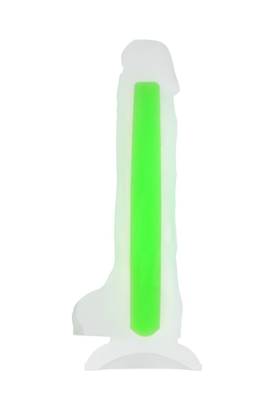Dildo, sjaj u mraku, Beiond bi Toifa, Vade Glov, silikon, providan, 20 cm