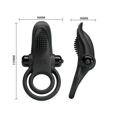 Erekcioni snažni vibracioni prsten sa dvostrukim podizanjem Prettilove Vibrant Penis Ring