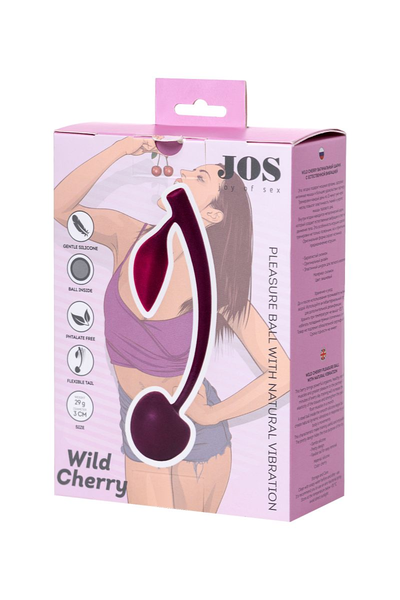 Jos Vild Cherri vaginalna kugla, silikon, bordo, 13 cm