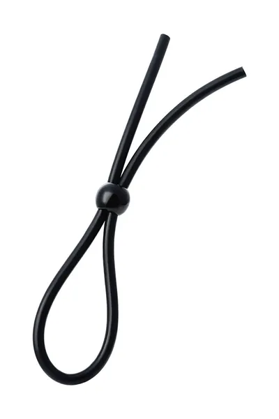 Laso na penisu a-Tois bi TOIFA sa jednom perlicom, silikon, crno, 19,5 cm