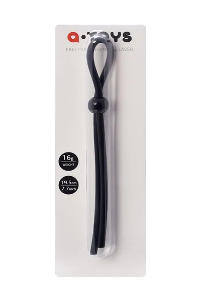 Laso na penisu a-Tois bi TOIFA sa jednom perlicom, silikon, crno, 19,5 cm