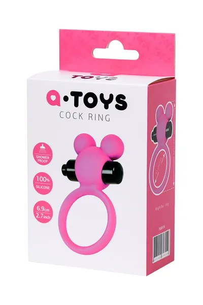 Vibrokolco na penis A-Toys by TOYFA Pikle, silikon, roze, 6,9 cm, Ø 3,1 cm