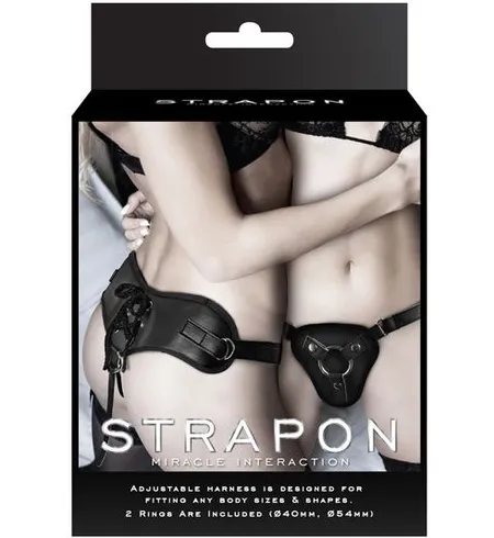 Crne gaćice za pričvršćivanje nastavka pomoću prstena