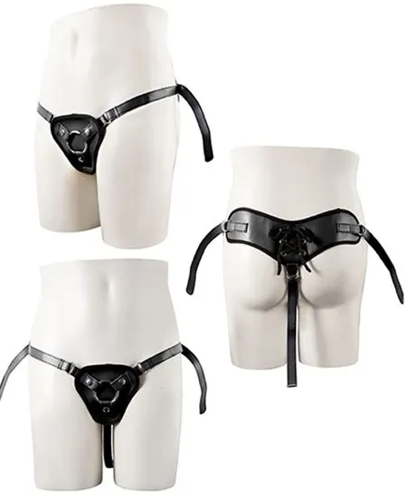 Crne gaćice za pričvršćivanje nastavka pomoću prstena