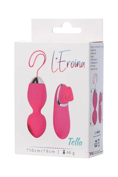 Vibroschariki i stimulator spoljašnjih erogenih zona L'eroina bi TOIFA Tella, silikon, roze, 10 cm