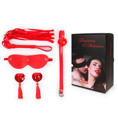 Set (maska, geg, pastise, pletenica) boja crvena umetnost. NTB-80609