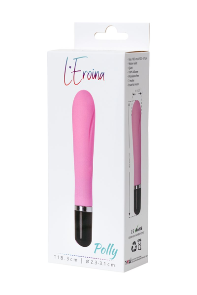 Nerealni vibrator L'eroina bi TOIFA Polli, silikon, ružičasta, 18,3 cm, Ø 3 cm