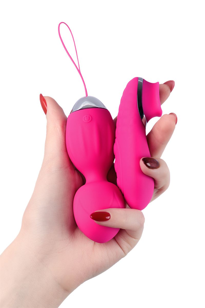 Vibroschariki i stimulator spoljašnjih erogenih zona L'eroina bi TOIFA Tella, silikon, roze, 10 cm