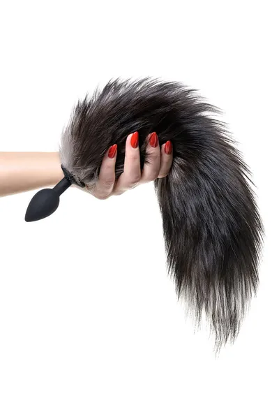 Analna čaura sa repom crne lisice Popo Pleasure bi TOIFA, s, silikon, Crna, 45 cm, Ø 2,7 s