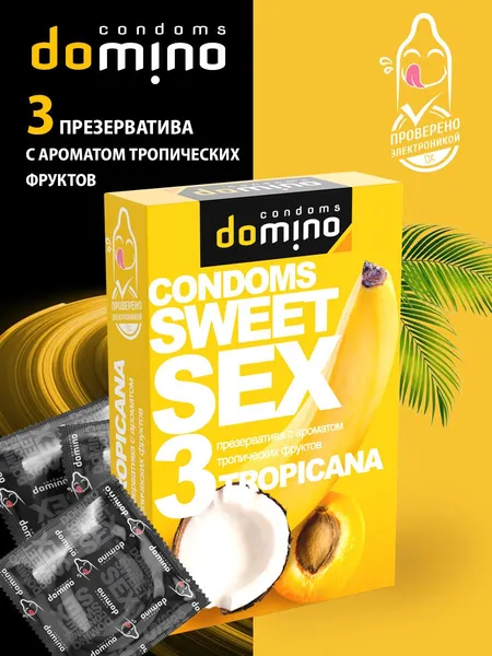 Презервативы для орального секса domino sweet sex с ароматом тропических фруктов
