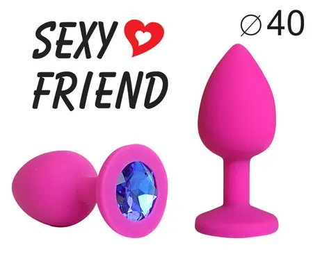 Čaura analna fuxija, kristalna boja plava, silikon, l 80 mm, d 35 mm, art. SF-70290-13