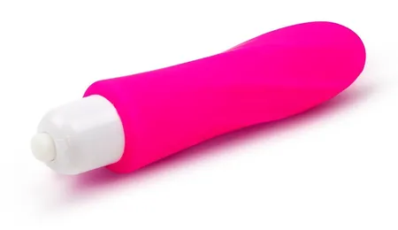 Ružičasta izdužena vibropula napravljena od silikona .