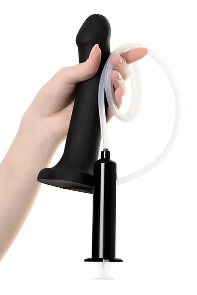 Strap-on-me Dildo Semi-Realistic dildo sa funkcijom ejakulacije, crni L, 18,2 cm