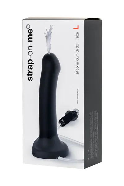 Strap-on-me Dildo Semi-Realistic dildo sa funkcijom ejakulacije, crni L, 18,2 cm