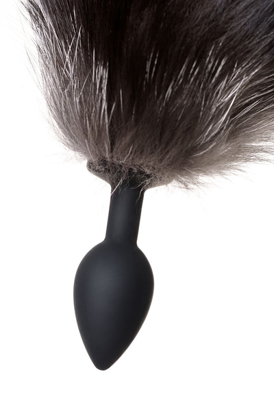 Analna čaura sa repom crne lisice Popo Pleasure bi TOIFA, s, silikon, Crna, 45 cm, Ø 2,7 s
