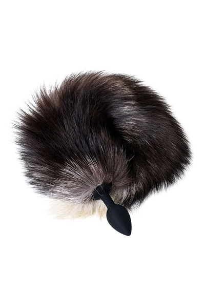 Analna čaura sa repom crne lisice Popo Pleasure bi TOIFA, s, silikon, Crna, 45 cm, Ø 2,7 s