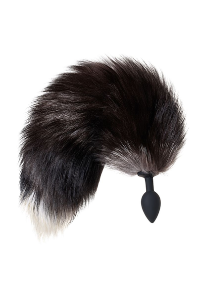 Analna čaura sa repom crne lisice Popo Pleasure bi TOIFA, s, silikon, Crna, 45 cm, Ø 2,7 s