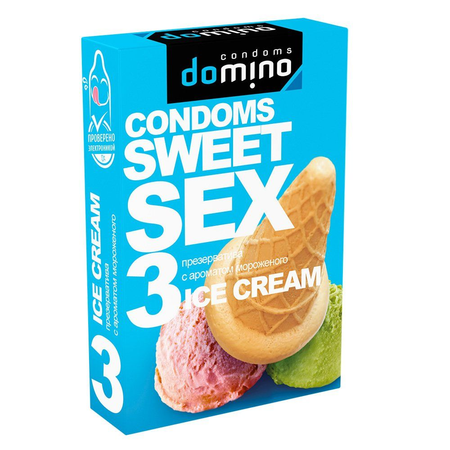Domino Sveet sek oralni sex kondomi sa aromom sladoleda - 3 kom.