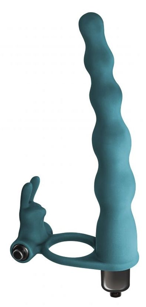 Zelena vibraciona podloga za dvostruku penetraciju Naughti Bunni - 17 cm.