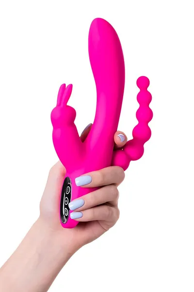 Jos Spanki trostruki vibracioni stimulator, silikon, roze, 21 cm