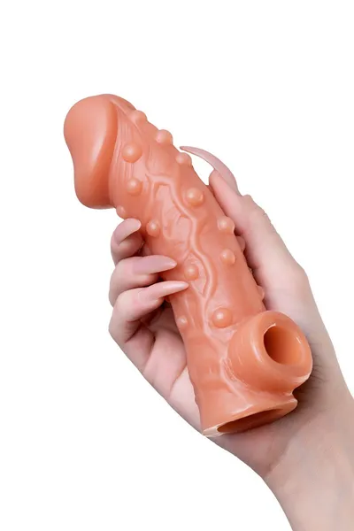 Realistička mlaznica na falusu, sa klinovima i otvorom za skrotum Ektreme Sleeve res.002 Medium