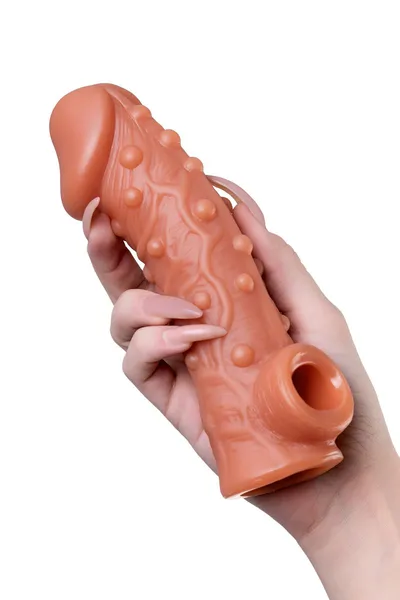 Realistička mlaznica na falusu, sa klinovima i otvorom za skrotum Ektreme Sleeve res.002 LARGE