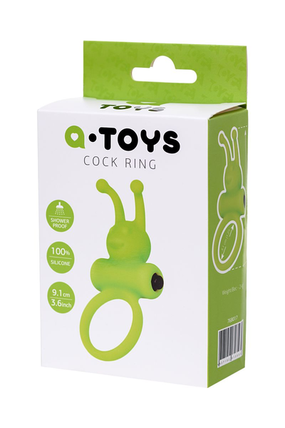 Эrekcionnoe prsten na penis A-Igračke by TOYFA Flik, silikonski, zelena, 9,1 cm, Ø 3,1 cm