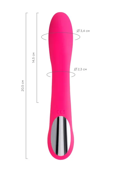 Jos Tvig nerealni vibrator, 5 načina vibracije, silikon, ružičasta, 20,5 cm, Ø 3,4 cm