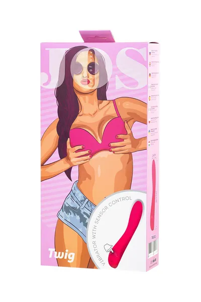 Jos Tvig nerealni vibrator, 5 načina vibracije, silikon, ružičasta, 20,5 cm, Ø 3,4 cm