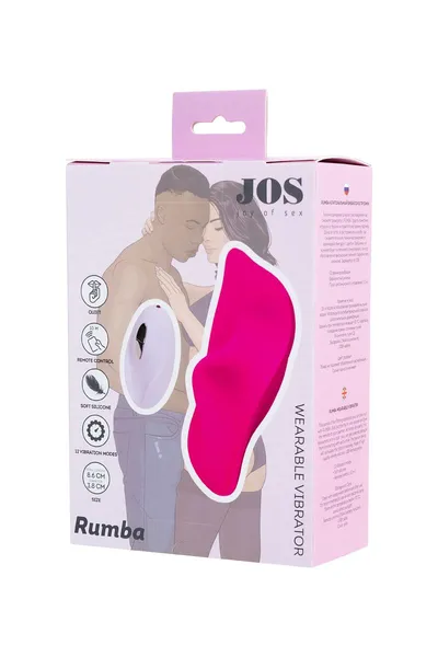 Klitoralni vibrator u gaćice jos rumba, silikon, roze, 8,6 cm