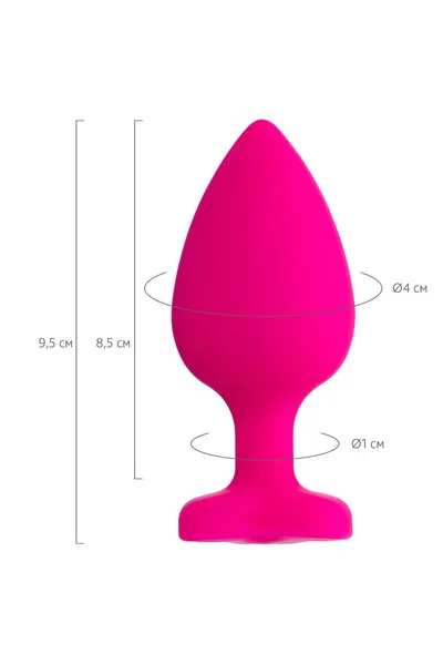 Analna čaura Todo bi Toifa Diamond Heart, silikon, ružičasta, 9,5 cm, Ø 4 cm